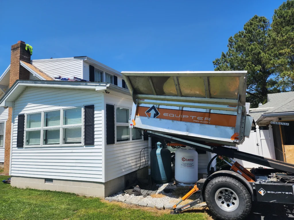 Used - Equipter being used by G and Bros Roofing to replace a roof in pocomoke city MD