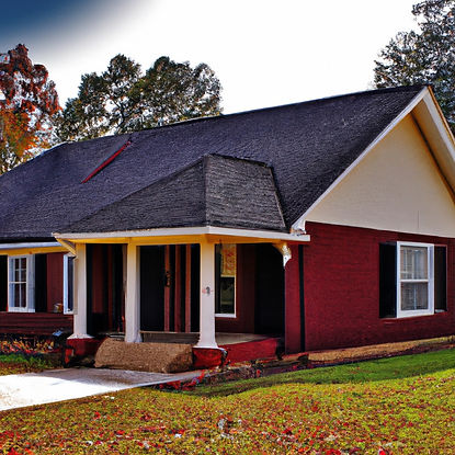 Used - AI Image of a house with red siding and black shingles