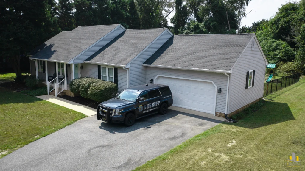 Used - Roof replacement in Salisbury, MD for Jonathan Kidd at 6236 Westbury Drive. We installed GAF Timberline HDZ Charcoal shingles, giving his home a strong and modern new look.