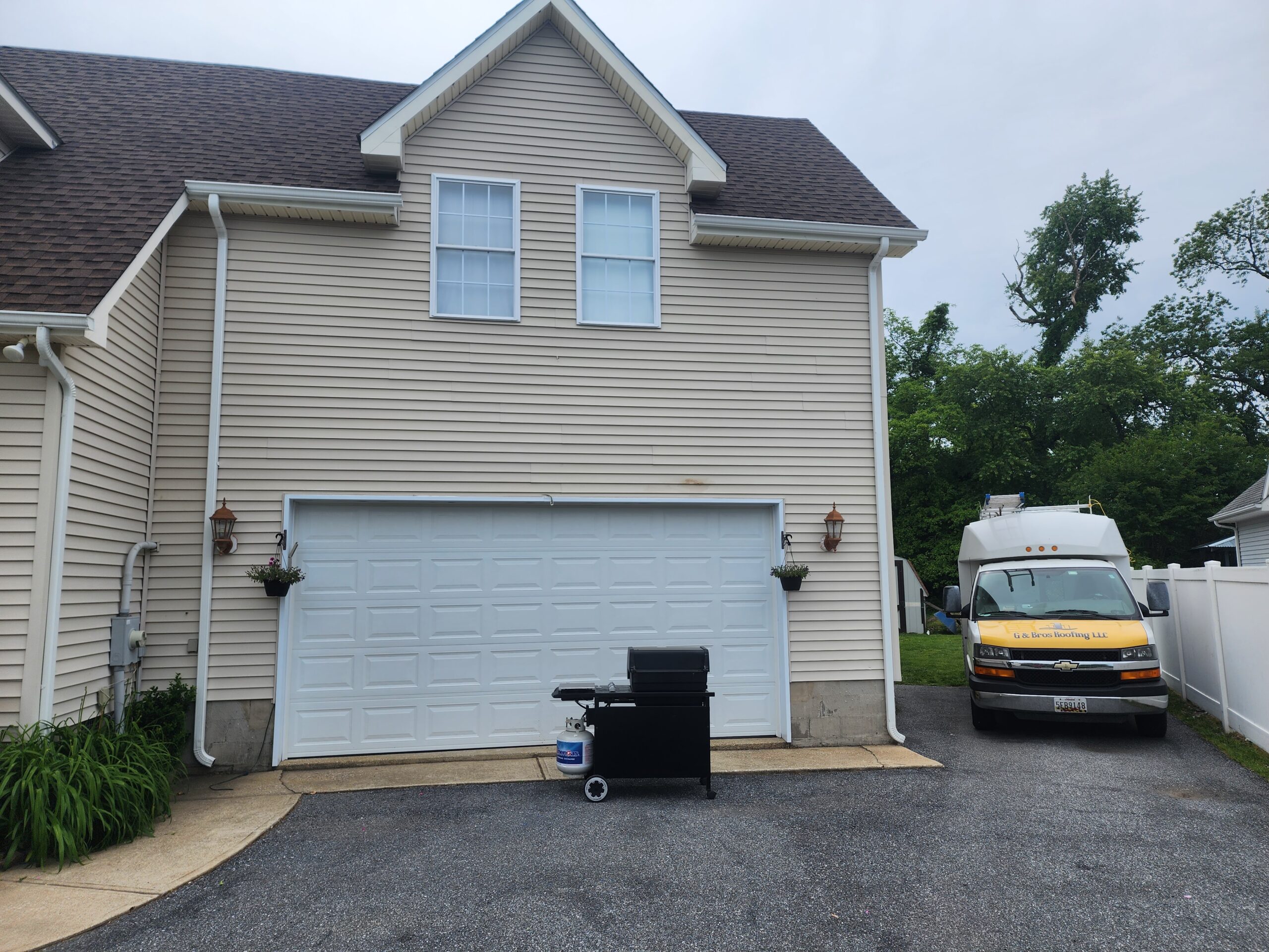 Used - Gutters and Downspouts installed on a house G and Bros Roofing
