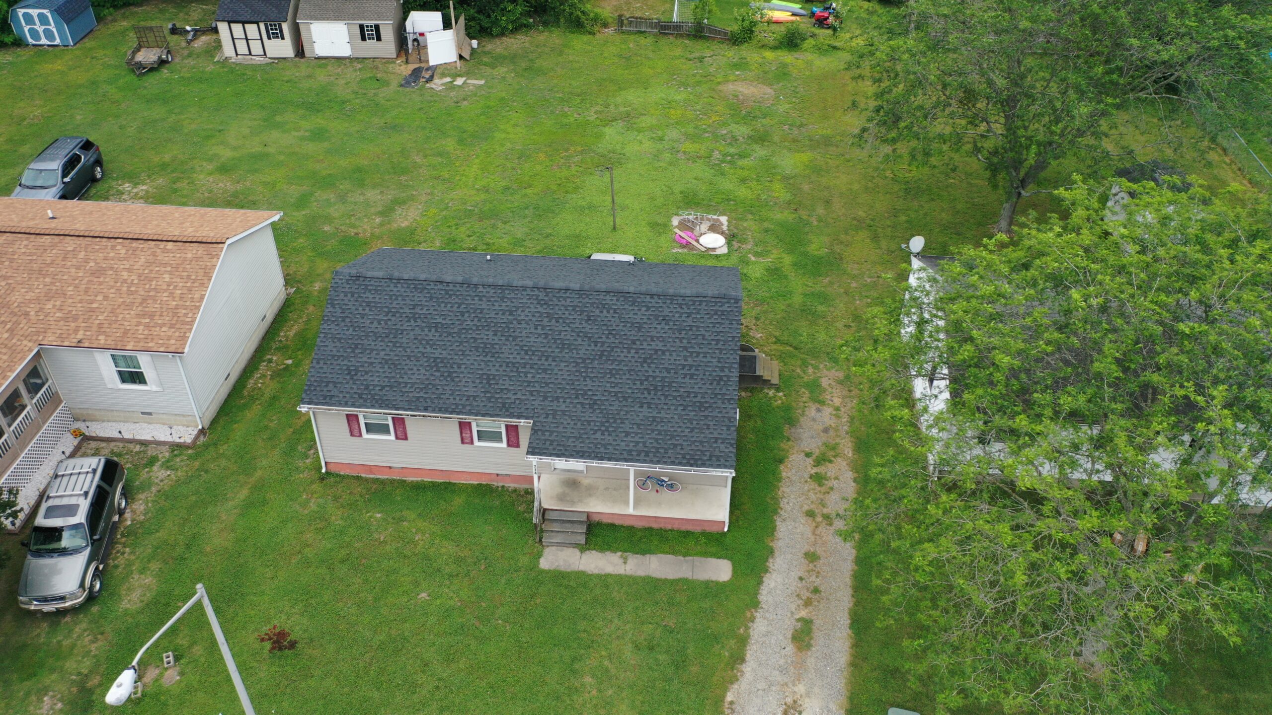 Used - Completed residential roof replacement at 714 Ninth Street, Pocomoke City, MD, for a property management company. Used - installed GAF Timberline HDZ Charcoal shingles for a durable, modern finish by G and Bros Roofing.