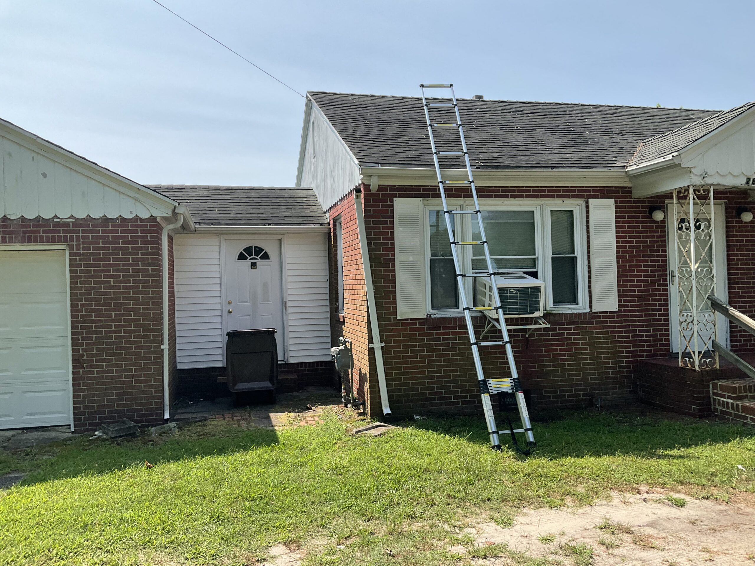 Used - Our team repairing damaged gutters on a home in Salisbury, MD. G and Bros Roofing provides professional gutter repair services across the Eastern Shore of Maryland. Prevent water damage and restore proper drainage with expert care.