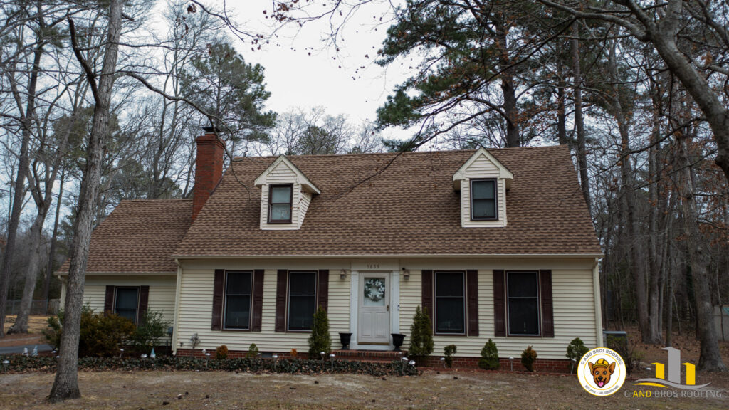 Used - G and Bros Roofing completed a residential roof replacement for Kye Parson at 5859 Kilbirnie Dr, Salisbury MD, using GAF Timberline HDZ Shakewood shingles.
