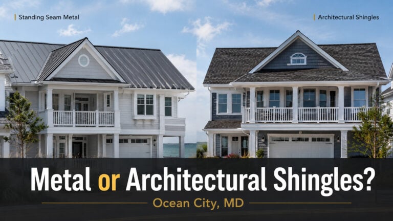 Used - Metal roof vs architectural shingles comparison for homes in Ocean City, MD