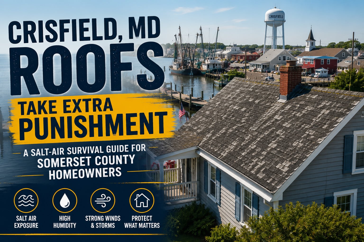 ChatGPT Image Jul 27 2026 01 53 36 PM G and Bros salt air roof damage Crisfield MD Why Crisfield, MD Roofs Take Extra Punishment: A Salt-Air Survival Guide for Somerset County Homeowners G and Bros