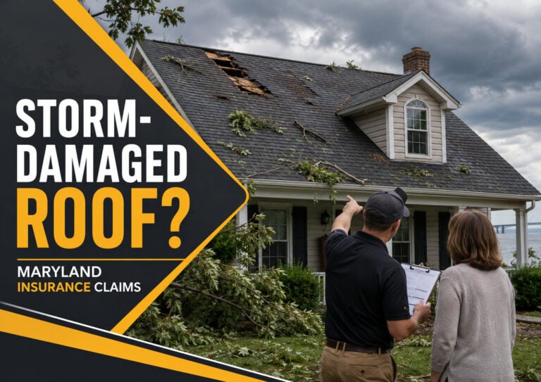 Used - Storm-damaged roof insurance claims process in Maryland with G and Bros Roofing helping Eastern Shore homeowners after storm damage