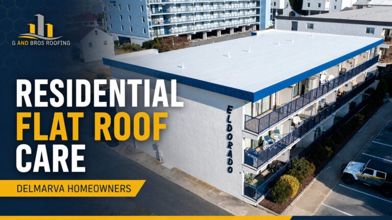 Used - Aerial view of the El Dorado building in Ocean City, Maryland after G and Bros replaced the flat roof with a new white TPO roofing system